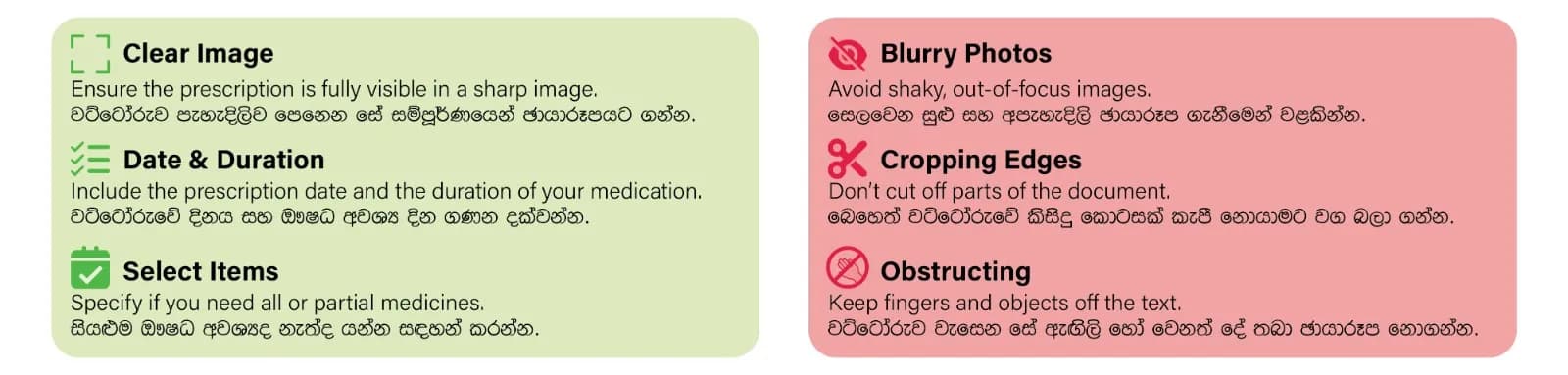 Prescription instruction
